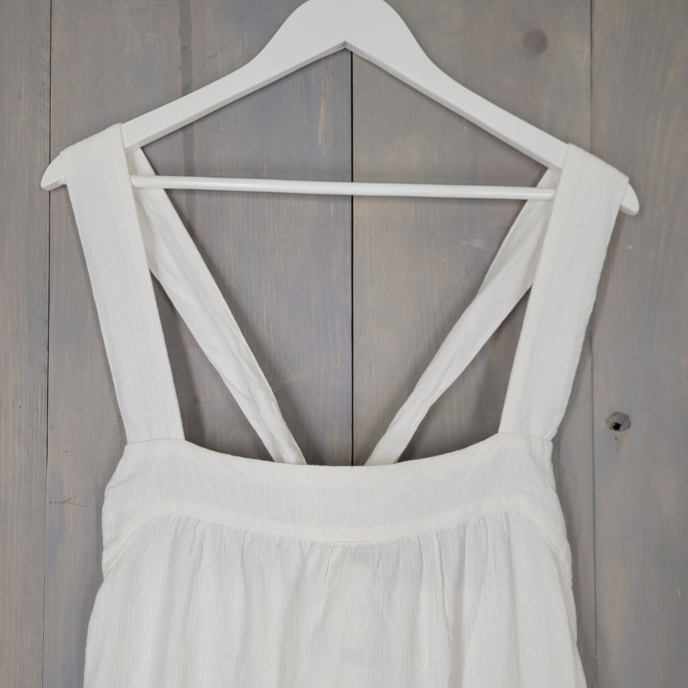 Carve Designs Midi Dress Womens Large White Organic Cotton Tie Back NWT Rayne - Picture 4 of 13